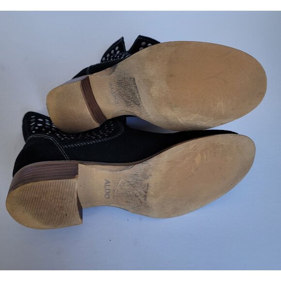 Aldo Slip-on Suede Leather Ankle Boots with silver studs. Size US 6.5/EU 37 - Picture 8 of 11